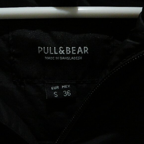 Pull & Bear Apparel Co Men's Navy Blue Hooded 1/4 Zip Long Sleeve Coat EU-S MX36 - Picture 3 of 6